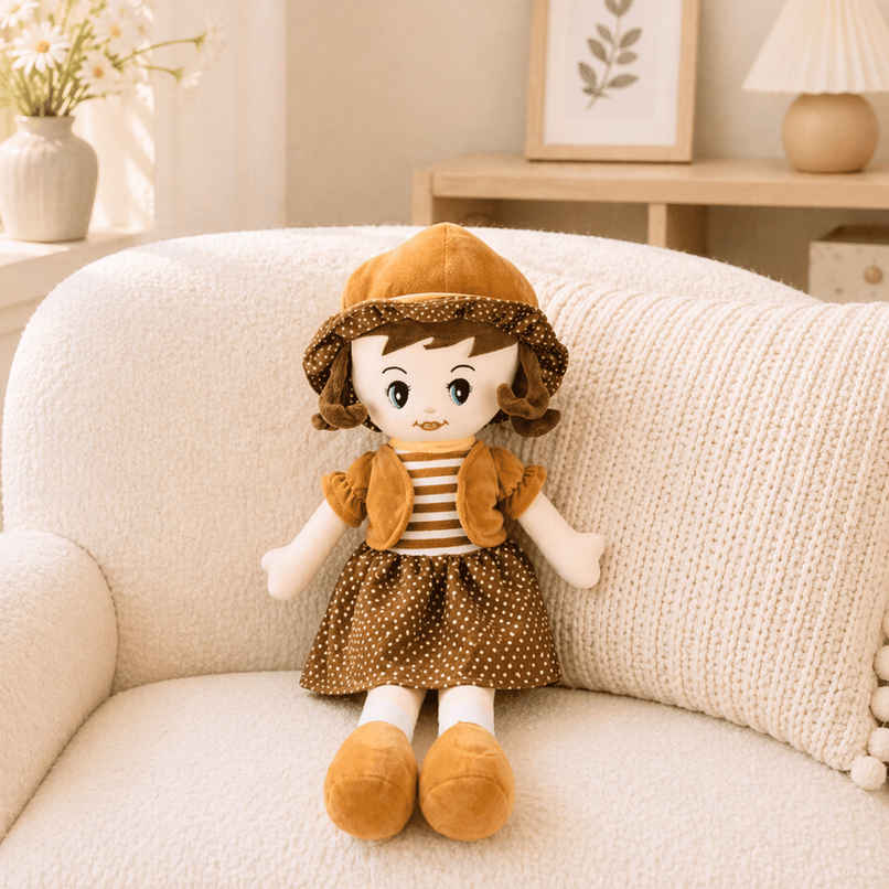 ToyTales Winky Doll Soft Stuffed Plush Girls Toys | Cuddly Stuffed Toys | Birthday Gift for Kids | Brown | 60cm ToyTales Winky Doll Soft Stuffed Plush Girls Toys | Cuddly Stuffed Toys | Birthday Gift for Kids | Brown | 60cm