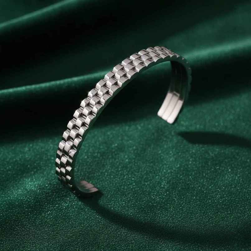The Opal Factory Men's Jewelry Flexible Chain Link Cuff Bracelet | Bangle-281 | Silver The Opal Factory Men's Jewelry Flexible Chain Link Cuff Bracelet | Bangle-281 | Silver