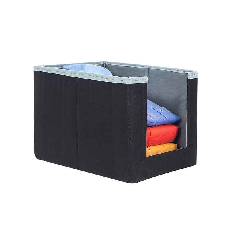 Prettykrafts 1 Pcs Large Capacity Stackable Shirt Stacker, Storage Bins, Grey Black Prettykrafts 1 Pcs Large Capacity Stackable Shirt Stacker, Storage Bins, Grey Black