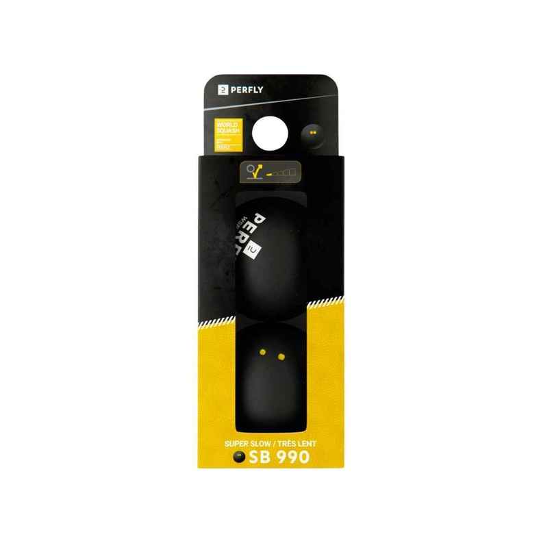 Decathlon Perfly Double Yellow Dot Squash Ball |Black Decathlon Perfly Double Yellow Dot Squash Ball |Black
