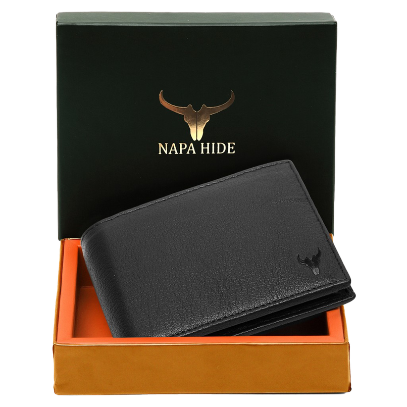 Wildhorn Men's Genuine Leather Bi-fold Wallet | Black