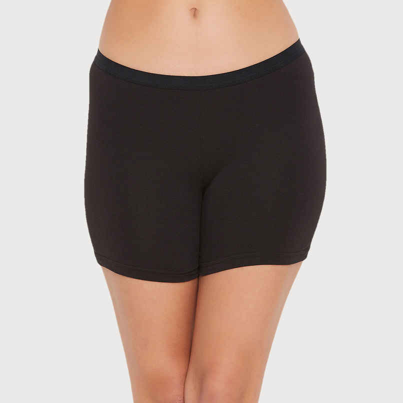 Clovia Mid Waist Boyleg Panty - Cotton(Black - L)