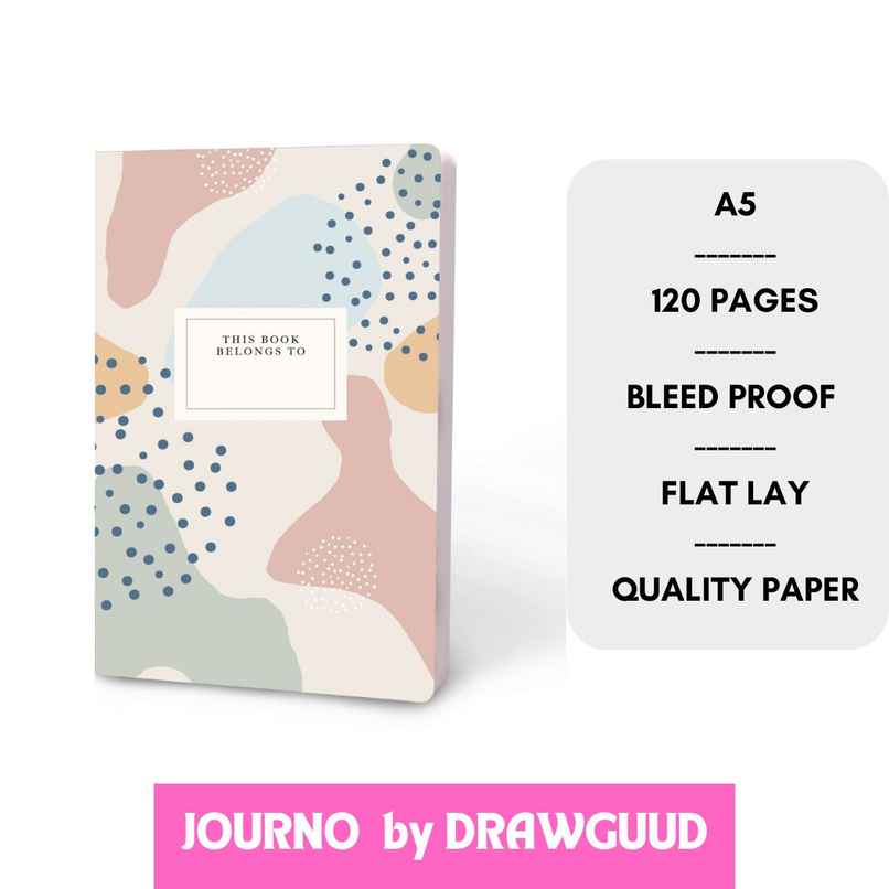 Journo By Drawguud 70 Gsm Ruled Notebook | 120 Pages | A5 Size | Brown This Book