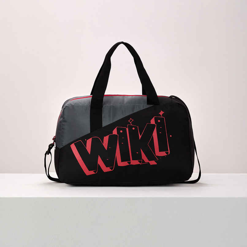Wildcraft Unisex Color Block Polyester Duffel Bag | Black and Grey - 22 cm