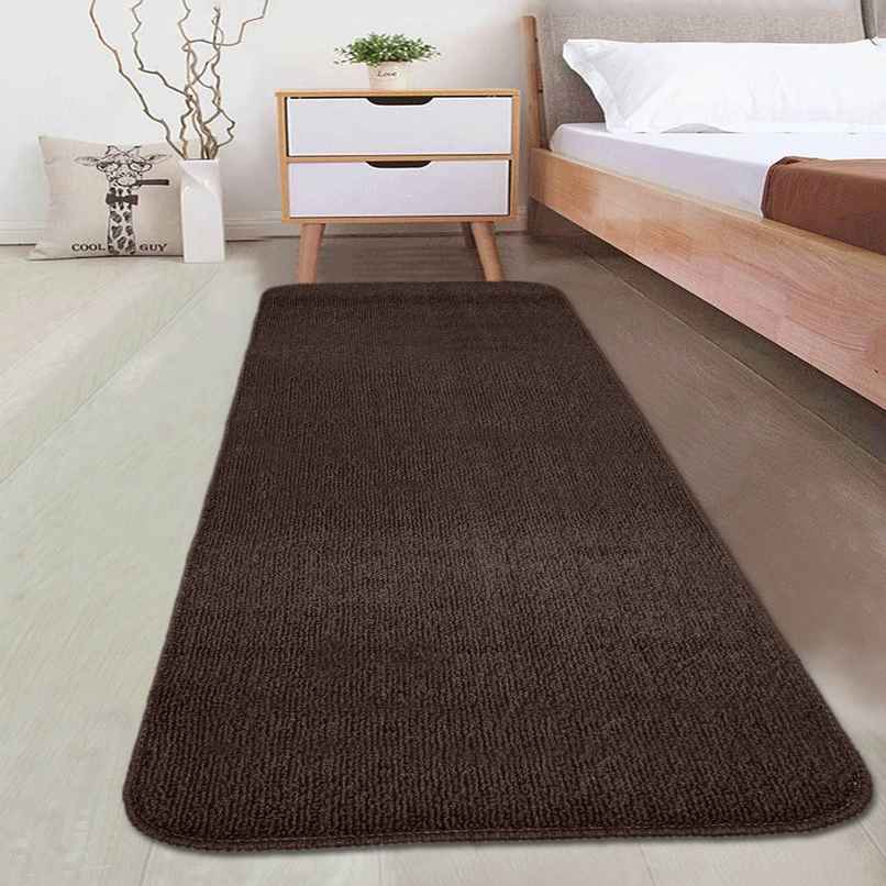 Saral Home Solid PP Yarn Multipurpose Runner with Anti Skid Backing | Dark Brown - 43 x 120 cm Saral Home Solid PP Yarn Multipurpose Runner with Anti Skid Backing | Dark Brown - 43 x 120 cm