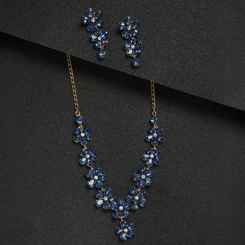 YouBella Jewellery Sets for Women Crystal Necklace with Earrings for Girls/Women (YBNK - 5769)