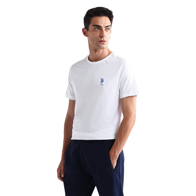 USPA Men's Solid Round Neck Lounge T Shirt - Regular Fit - White - XL