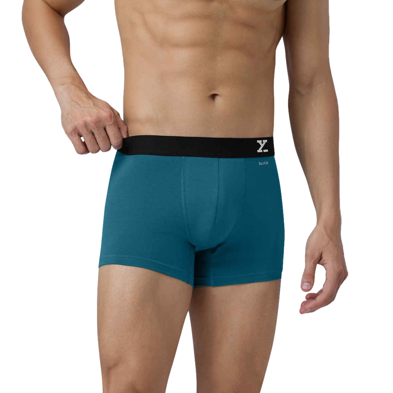 XYXX Men's Aero Cotton Solid Trunks Pack of 1, Green Emerald| XL