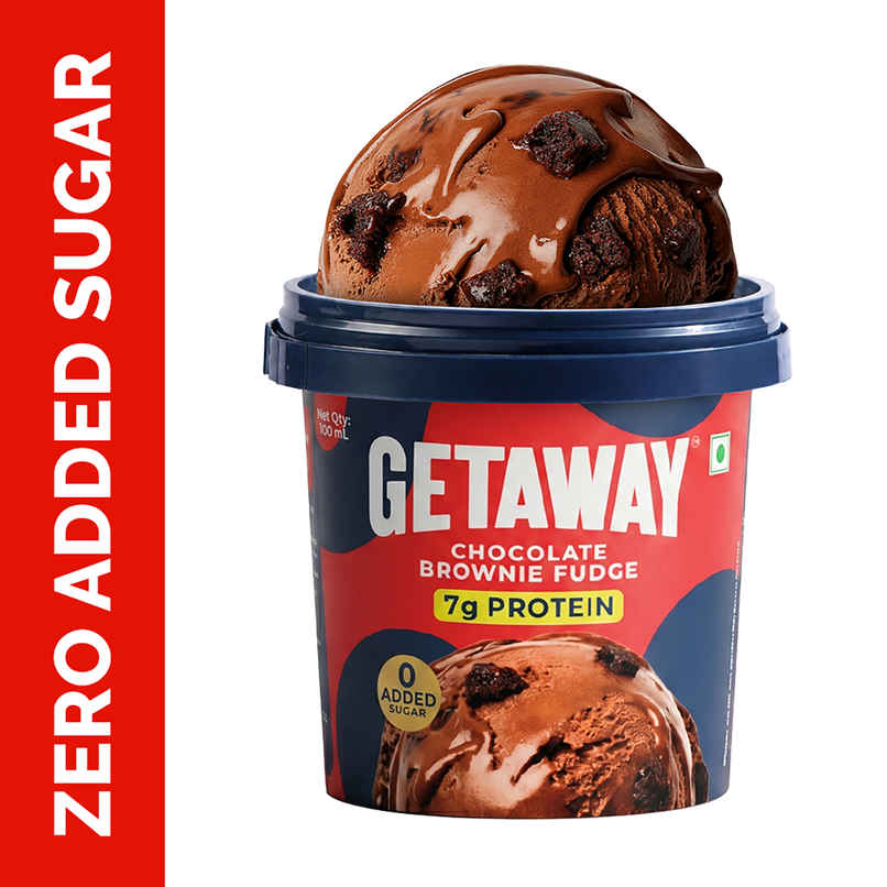 Get-A-Way Chocolate Brownie Fudge Ice Cream Cup | Zero Added Sugar