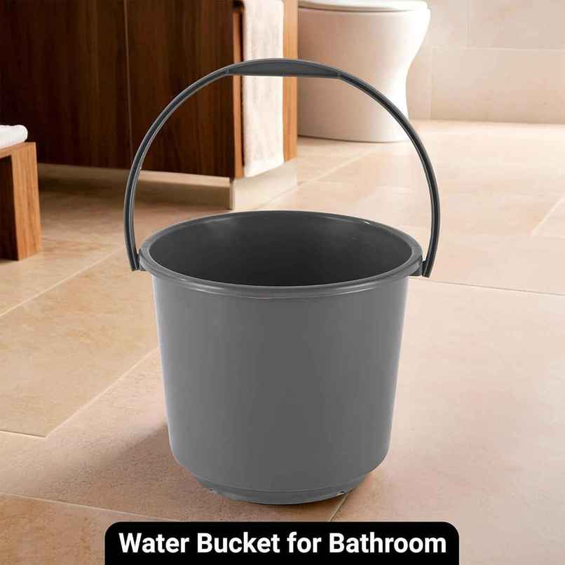 Kuber Industries 5L Plastic Bucket for Cleaning & Storage | Grey Kuber Industries 5L Plastic Bucket for Cleaning & Storage | Grey