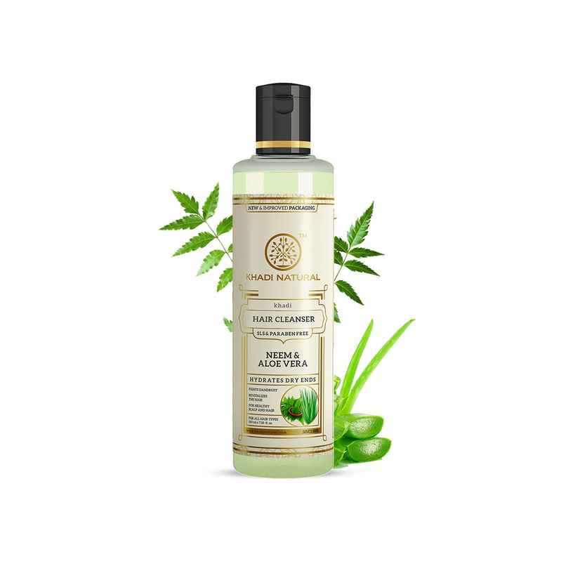 Khadi Natural Neem And Aloe Vera Hair Cleanser | Scalp Clarifying Shampoo | SLS And Paraben Free