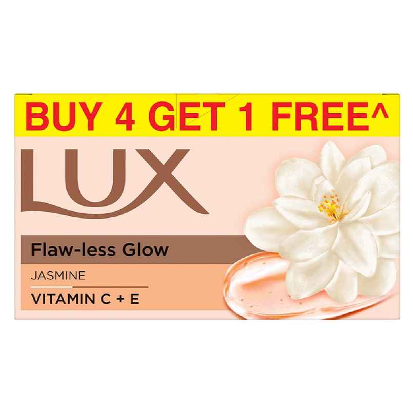 Lux Radiant Glow Bathing Soap infused with Vitamin C & E |For Superior Glow|Buy 4 Get 1 Free