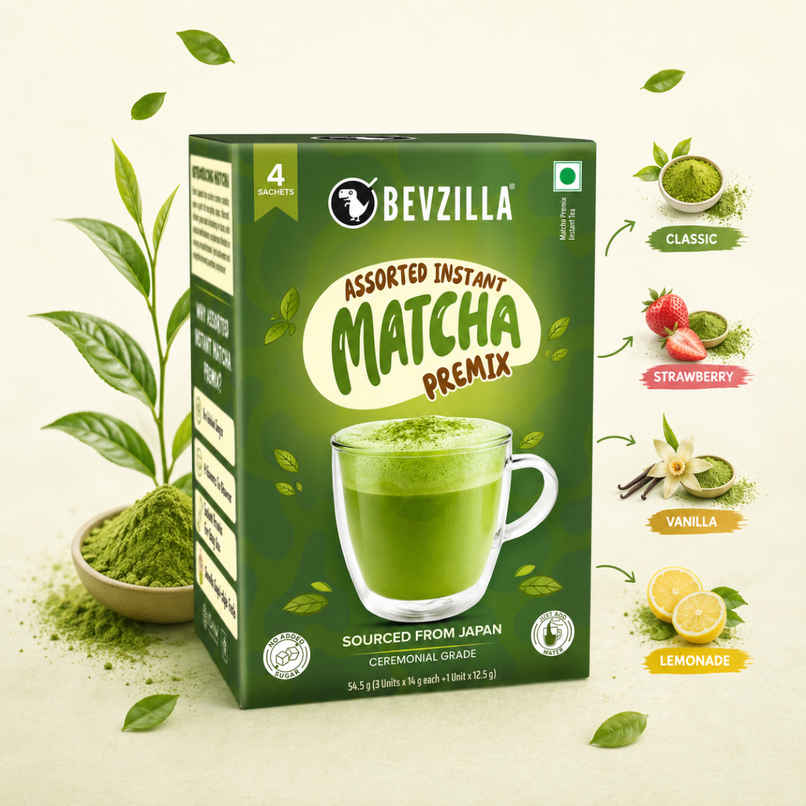 Bevzilla Instant Matcha Premix Sachets | Assorted