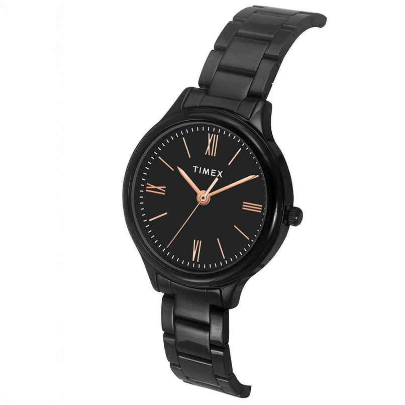 TIMEX Women's Black Round Dial Analog Watch | TWTL121SMU05 TIMEX Women's Black Round Dial Analog Watch | TWTL121SMU05