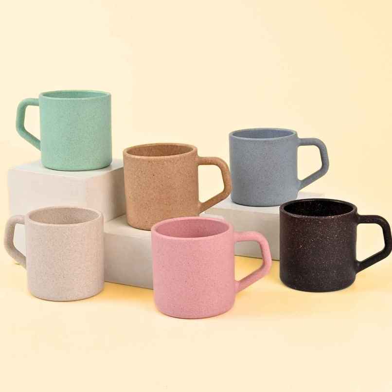 Eha Earth Friendly Tea & Coffee Cup | Rice Husk Biocomposite | Multicolour - 200 ml