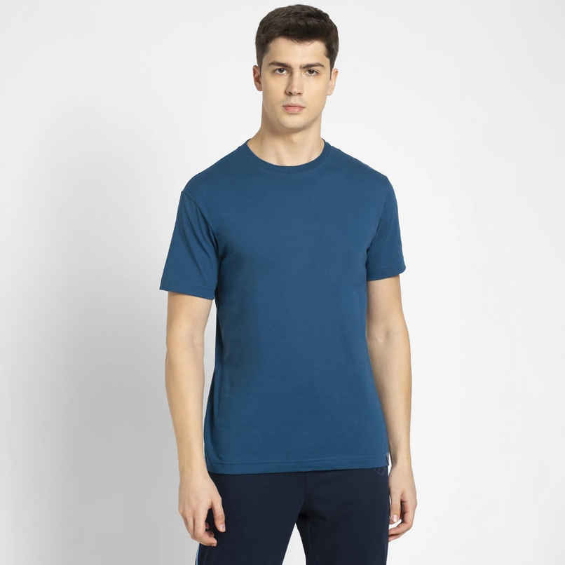 Jockey Men Cotton Rich Round Neck Half Sleeve T-shirt | Teal - M Jockey Men Cotton Rich Round Neck Half Sleeve T-shirt | Teal - M