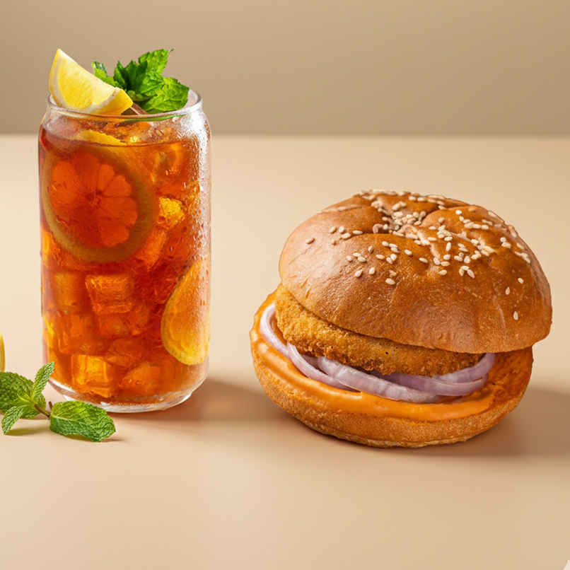Chicken Classic Burger + Lemon Iced Tea