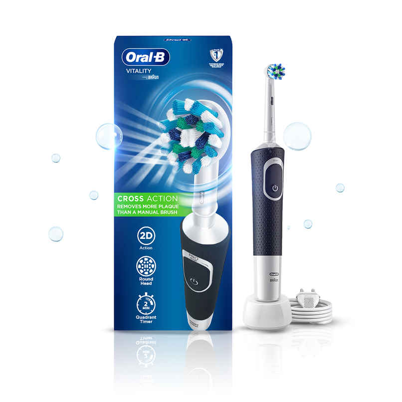 Oral-B Vitality Cross Action Electric Rechargeable Toothbrush, Powered By Braun (Black