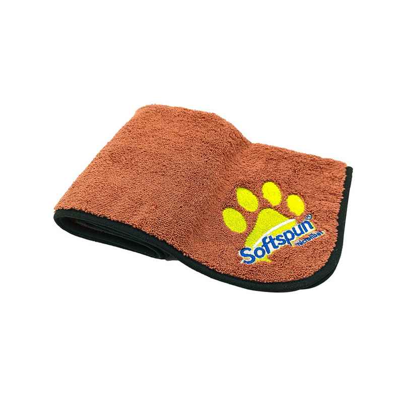 Softspun Microfiber Pet Towel (Small, 380 GSM, 40x60cm, 1pc, Brown)
