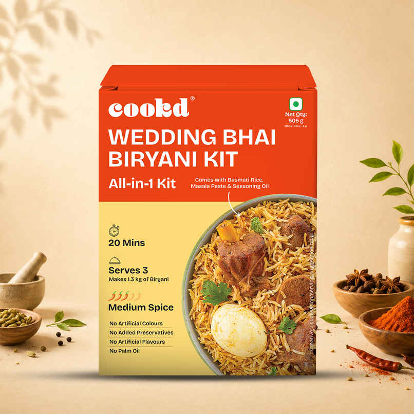 Cookd Wedding Bhai Biryani Kit - Ready to Cook | Long Grain Cookd Wedding Bhai Biryani Kit - Ready to Cook | Long Grain