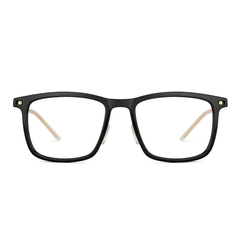 Lenskart Blu Unisex Solid Metal Computer Glasses | Black and Gold - L