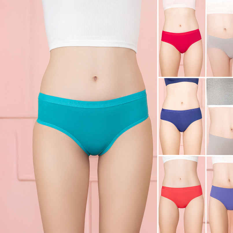 Lux Cozi Her Pure Cotton Hipster Panty | Multicolor | Size-85 | Pack Of 4