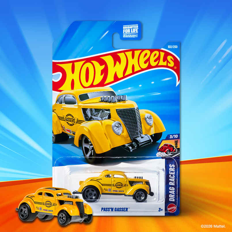 Hot Wheels Worldwide Basic Car HW PASS'N GASSER Toy Car for Kids and Collectors