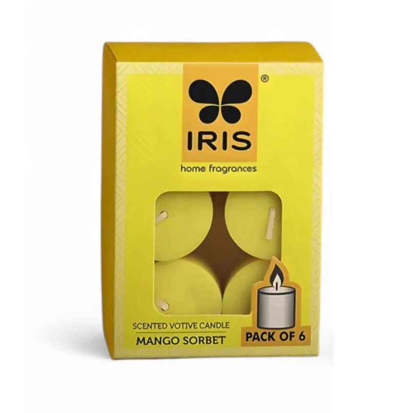 Scented Votive Candles Refills | Mango Sorbet | Pack of 6 | IRIS
