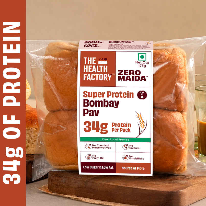 The Health Factory Super Protein Bombay Pav | Zero Maida | 34g High Protein | Whole Wheat Pav The Health Factory Super Protein Bombay Pav | Zero Maida | 34g High Protein | Whole Wheat Pav