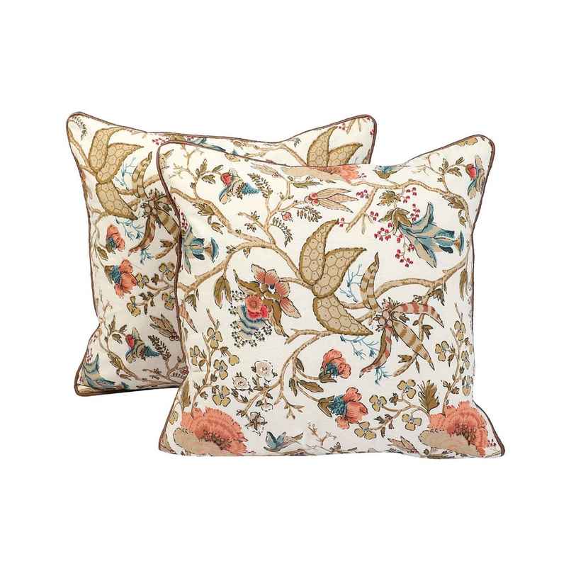 Casacraft by Pepperfry Multicolor Cotton Floral 16 x16 Inch Cushion Covers | Pack of 2