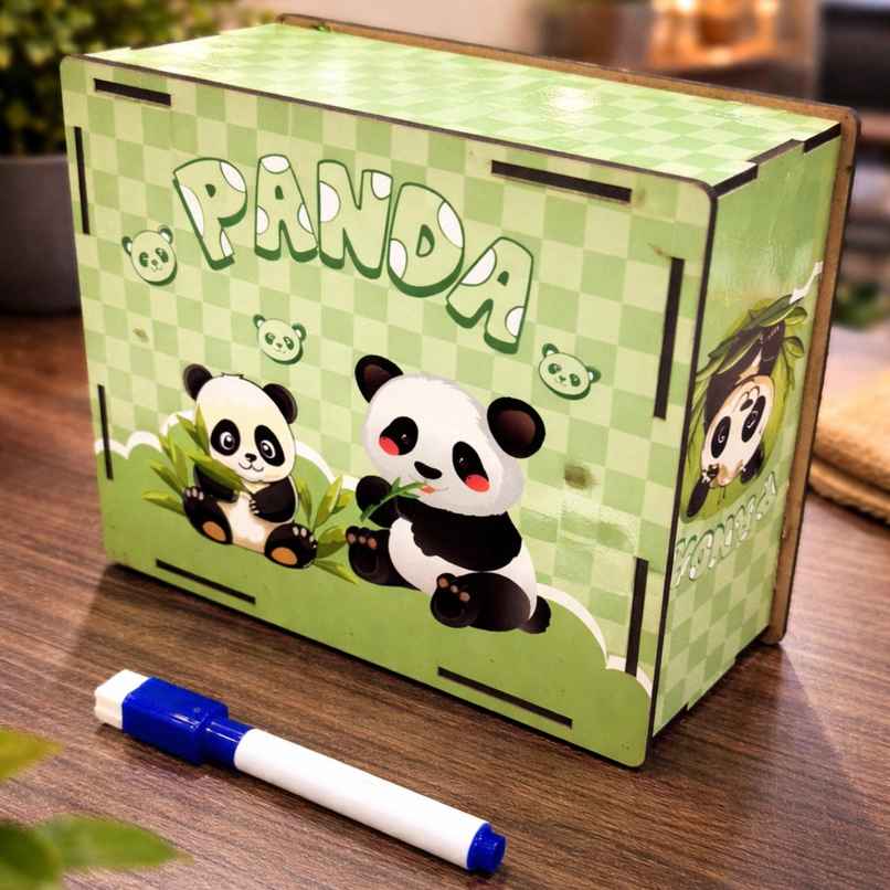 Fablue Wooden Panda Design Money Bank for Kids Fablue Wooden Panda Design Money Bank for Kids