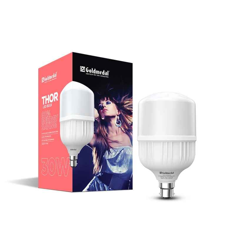 Goldmedal Thor 30W B22 Base LED Bulb For Home & Office | Energy Efficient | 230 Degree Light Coverage | Surge Protection up to 4KV Goldmedal Thor 30W B22 Base LED Bulb For Home & Office | Energy Efficient | 230 Degree Light Coverage | Surge Protection up to 4KV