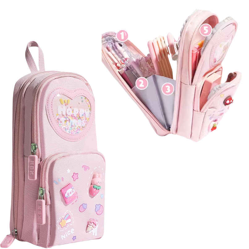 Fablue Happy Times Premium Multifunctional Pencil Pouch | Light Purple