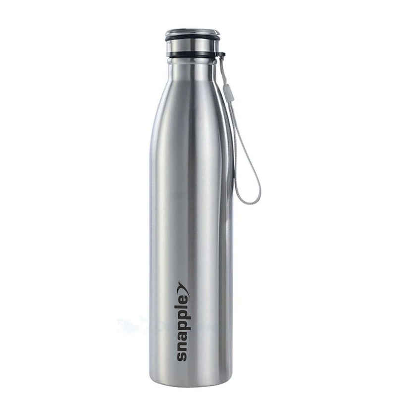 Snapple Stainless Steel Tag Water Bottle Single Wall Fridge Bottle | Silver | 1 L