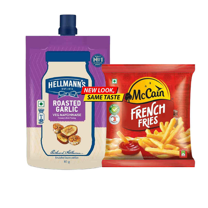 Hellmann'S Roasted Garlic Mayo (85g) & Mccain French Fries | Crispy & Ready To Cook (420g) Combo