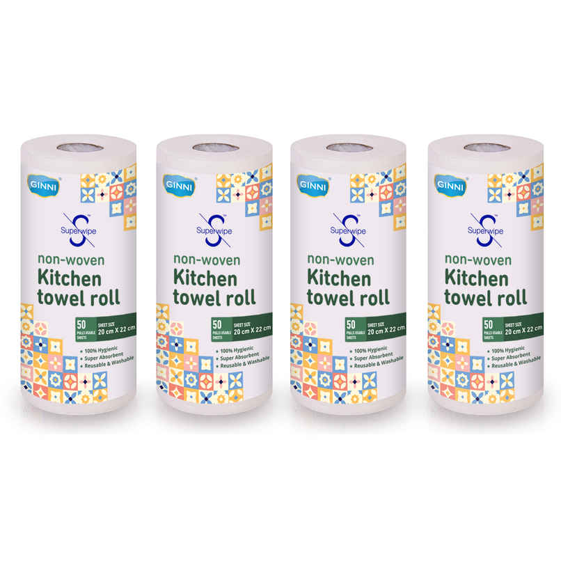 GINNI Superwipe Kitchen Towel Roll | 50 Pulls | 20 x 22 cm GINNI Superwipe Kitchen Towel Roll | 50 Pulls | 20 x 22 cm
