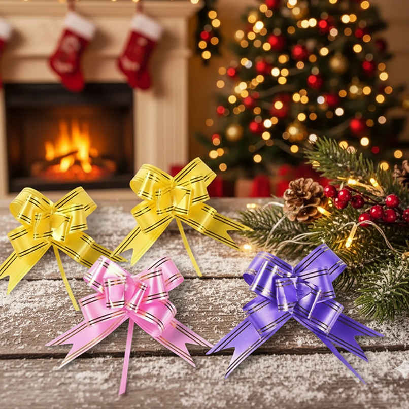 Ribbon Bows - 12 mm - Color May Vary (Pack Of Single Color)