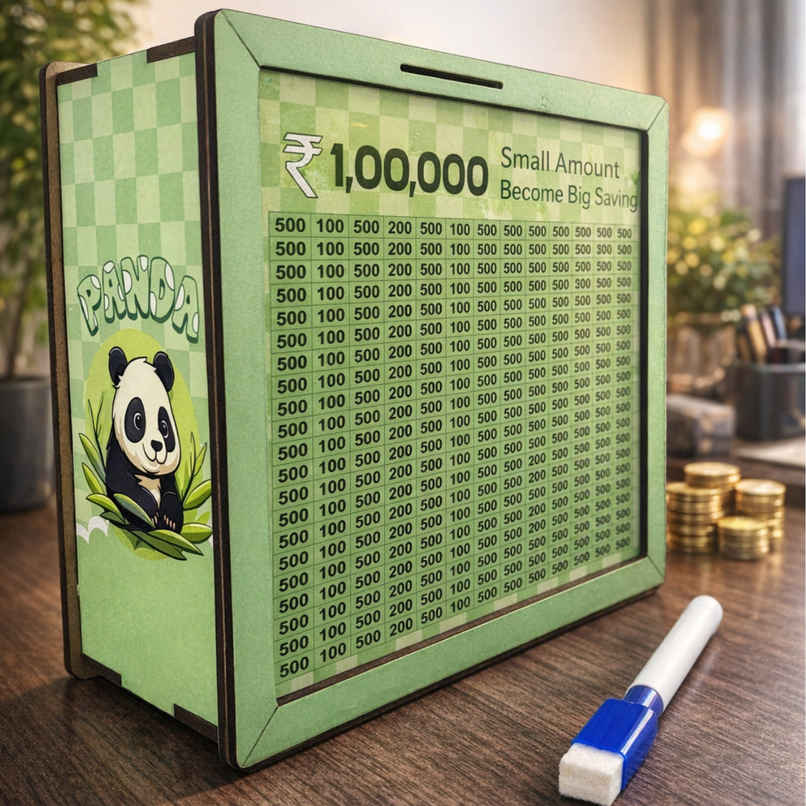 Fablue Wooden Panda Design Money Bank for Kids