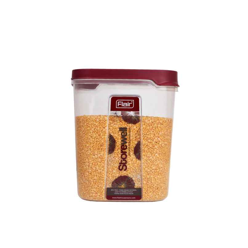 Flair Plastic Storewell Food Storage Containers 6000 ml (Maroon), Bpa Free, Spices Grains Flair Plastic Storewell Food Storage Containers 6000 ml (Maroon), Bpa Free, Spices Grains