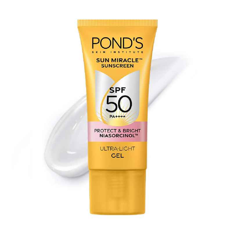 Pond's Sun Miracle SPF 50 PA+++ Creme Gel Sunscreen - Protect & Bright, With Niacinamide Pond's Sun Miracle SPF 50 PA+++ Creme Gel Sunscreen - Protect & Bright, With Niacinamide