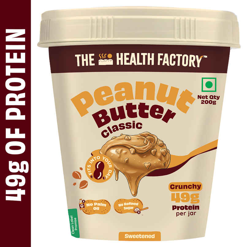 The Health Factory Peanut Butter | Classic Crunchy | Sweetened