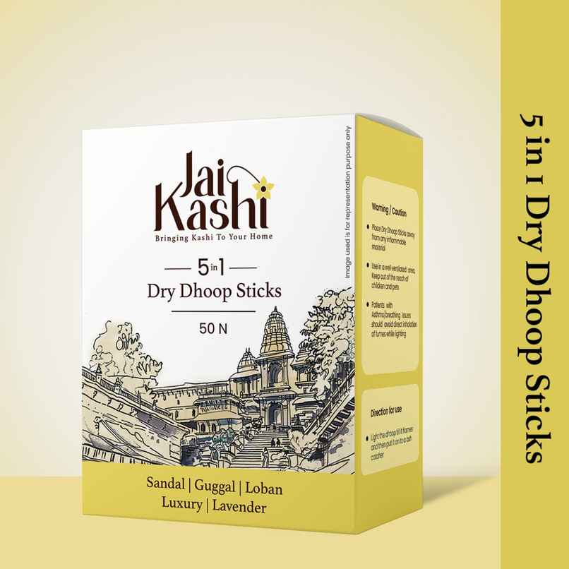 Jai Kashi 5 in 1 Dry Dhoop Sticks - 50 Sticks Jai Kashi 5 in 1 Dry Dhoop Sticks - 50 Sticks