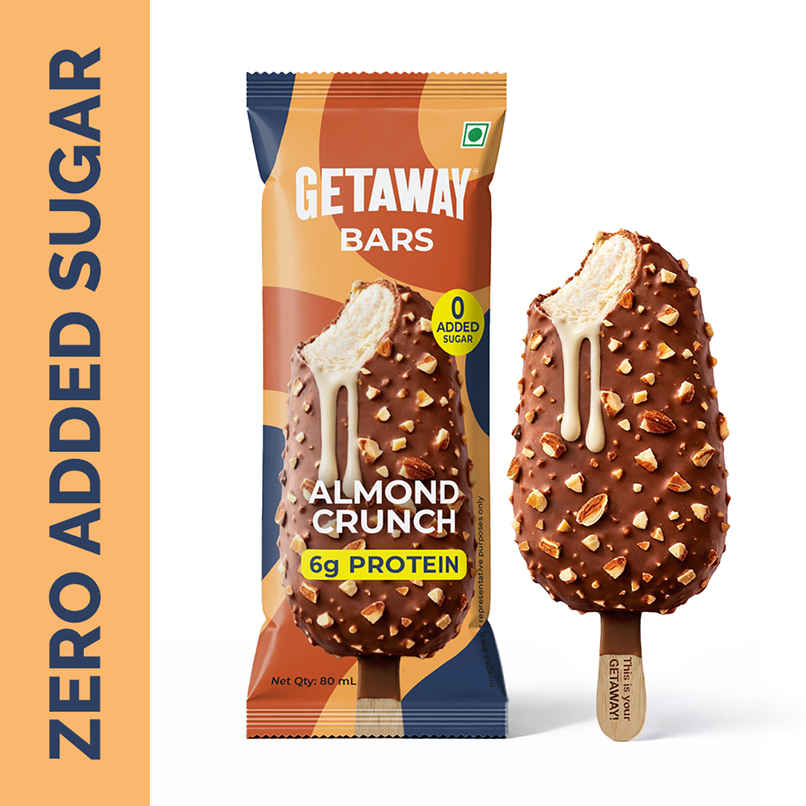 Get-A-Way Almond Crunch Ice Cream Stick | Zero Added Sugar | 6g Protein Get-A-Way Almond Crunch Ice Cream Stick | Zero Added Sugar | 6g Protein