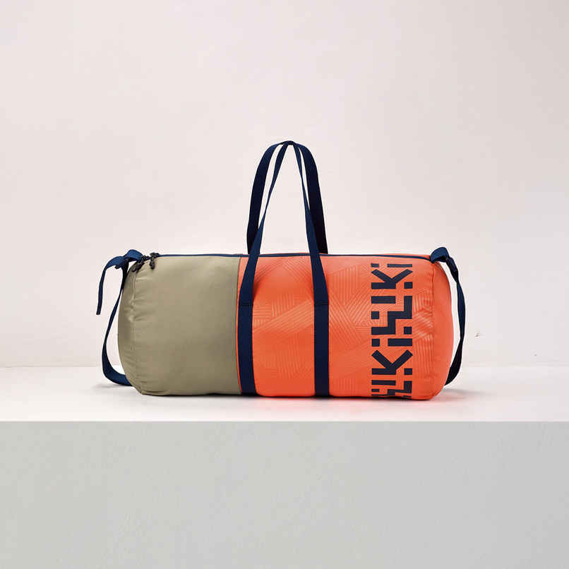 Wildcraft Unisex Color Block Polyester Duffel Bag | Orange and Brown - 23 cm