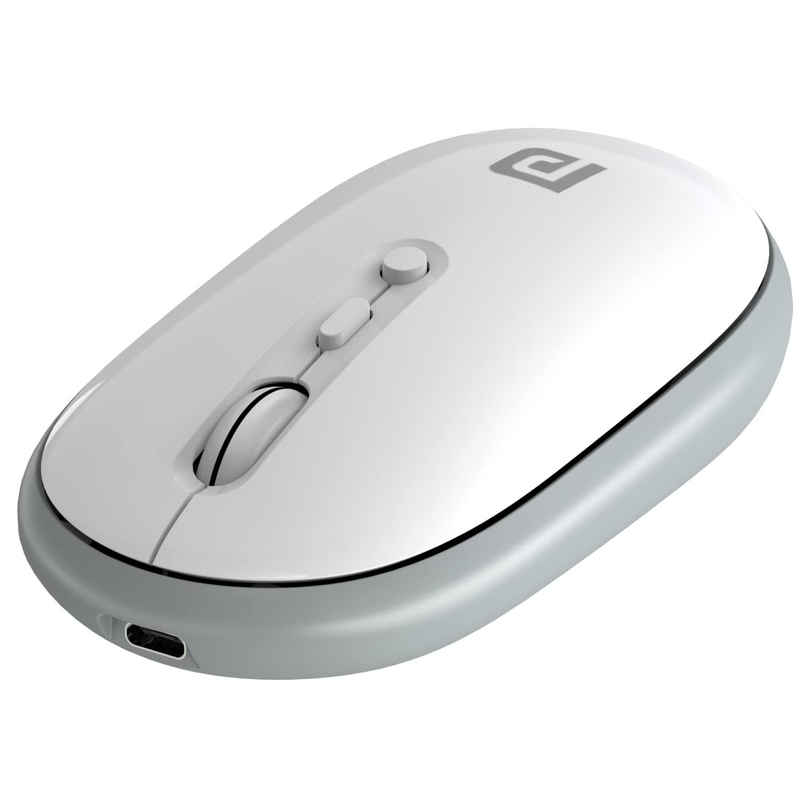 Portronics Toad II Bluetooth Mouse, with Bluetooth 5.0 & 2.4 Ghz Dual Wireless Connectivity, Rechargeable Battery, Adjustable DPI up to 1600 Compatible with Laptop, MacBook, PC - Grey