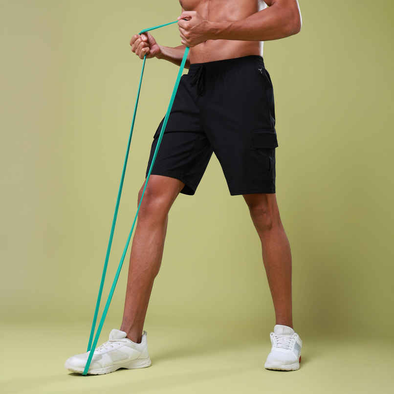 Technosport Men Poly Solid Slim Fit Sports Shorts with TS FLEXI | Black | XL Technosport Men Poly Solid Slim Fit Sports Shorts with TS FLEXI | Black | XL