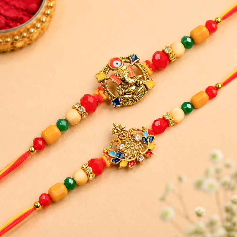 Rakhi for Brother | Religious | Om & Ram | Pack of 2 | Shree Rakhi Rakhi for Brother | Religious | Om & Ram | Pack of 2 | Shree Rakhi