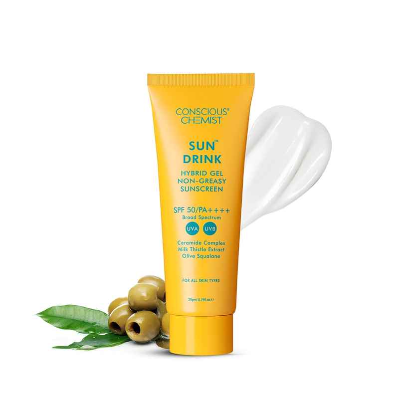 Conscious Chemist Sun Drink Hybrid Lightweight Gel Sunscreen SPF 50 PA++++ UVA/UVB With Ceramides Conscious Chemist Sun Drink Hybrid Lightweight Gel Sunscreen SPF 50 PA++++ UVA/UVB With Ceramides