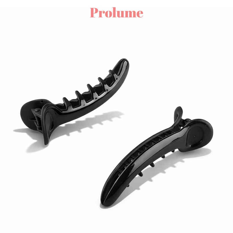 Prolume Banana Claw Clip for Women | Black Glossy Hair Clutchers
