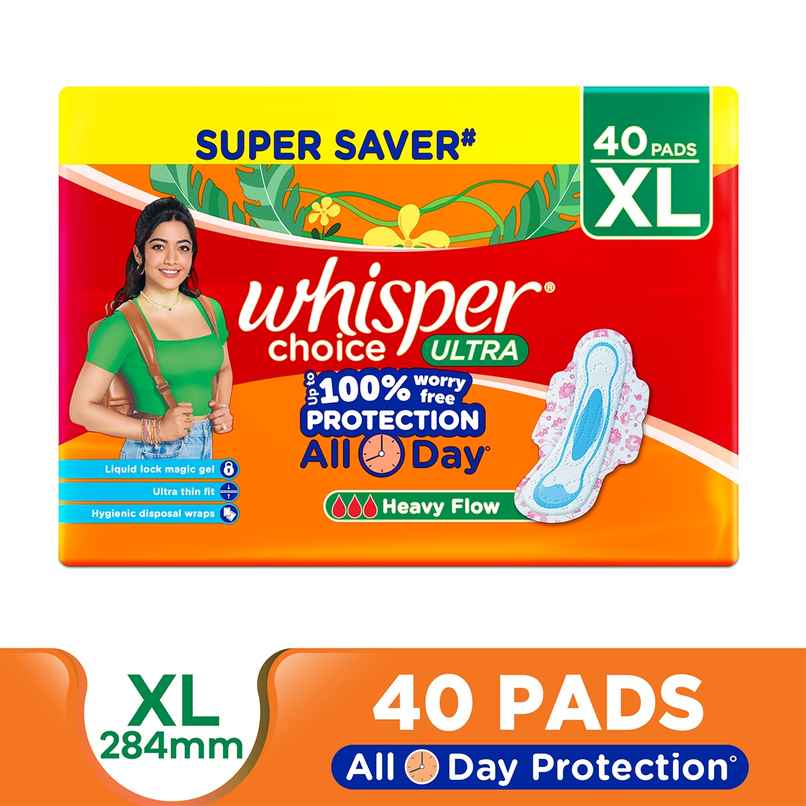 Whisper Choice Ultra Sanitary Pads | XL | 40 pcs
